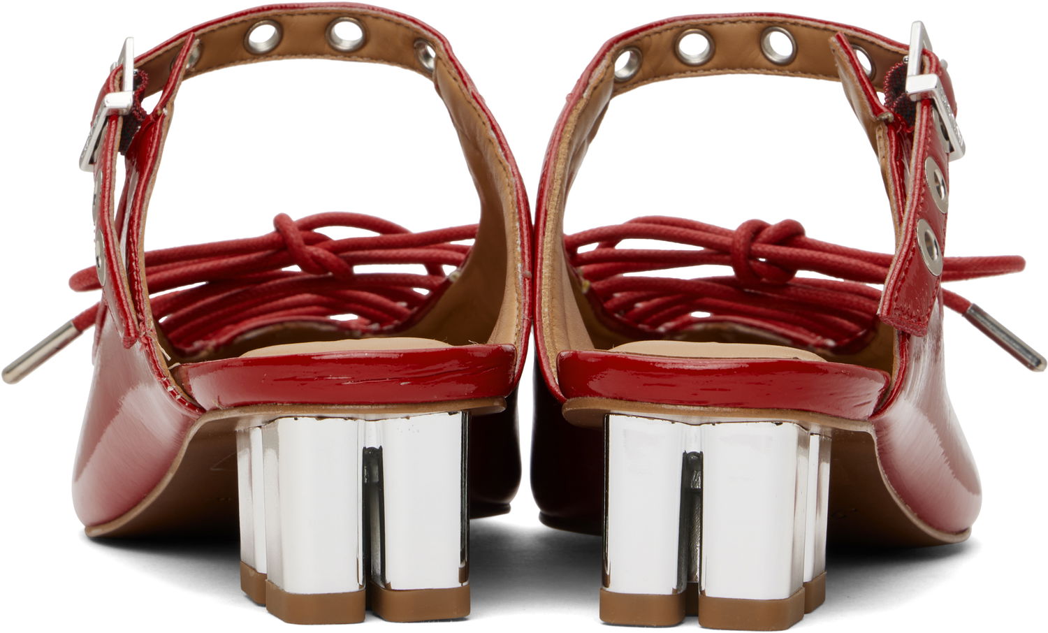 Tenisky a topánky GANNI GANNI Lace-Up Mules Červená | S2964, 1