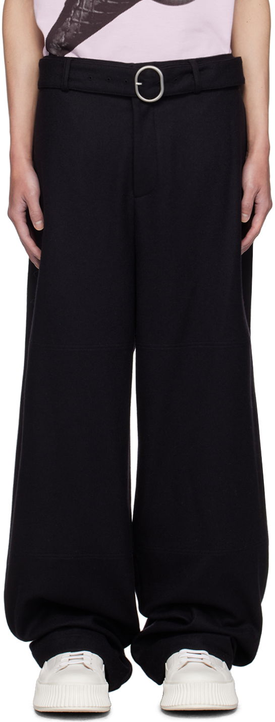 Nohavice Jil Sander Jil Sander Belted Trousers Čierna | J47KA0242_J40182