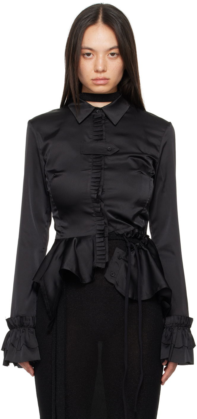 Košeľa Ottolinger Ottolinger Ruffled Satin Blouse Čierna | 1110105921, 0