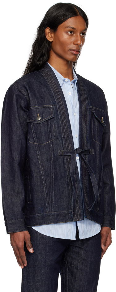 Bunda Maharishi Maharishi Hemp Denim Kimono Jacket Modrá | 6059, 1