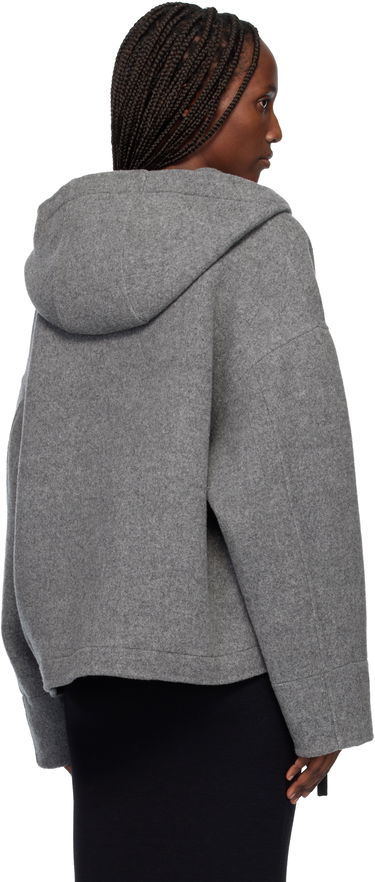 Bunda Jil Sander Jil Sander Cropped Hooded Full-Zip Felted Jacket Šedá | J40SW0012_J40020, 2