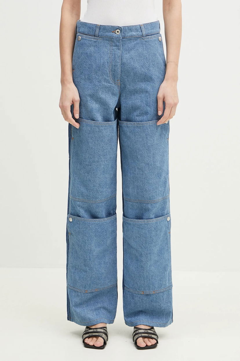 Džínsy Kenzo High Waist Multi-Panel Layered Jeans Modrá | FF52DP2306B4.DB