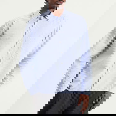 Košeľa Universal Works Office Stripe Square Pocket Shirt Size Small Modrá | P33066-BLU, 2