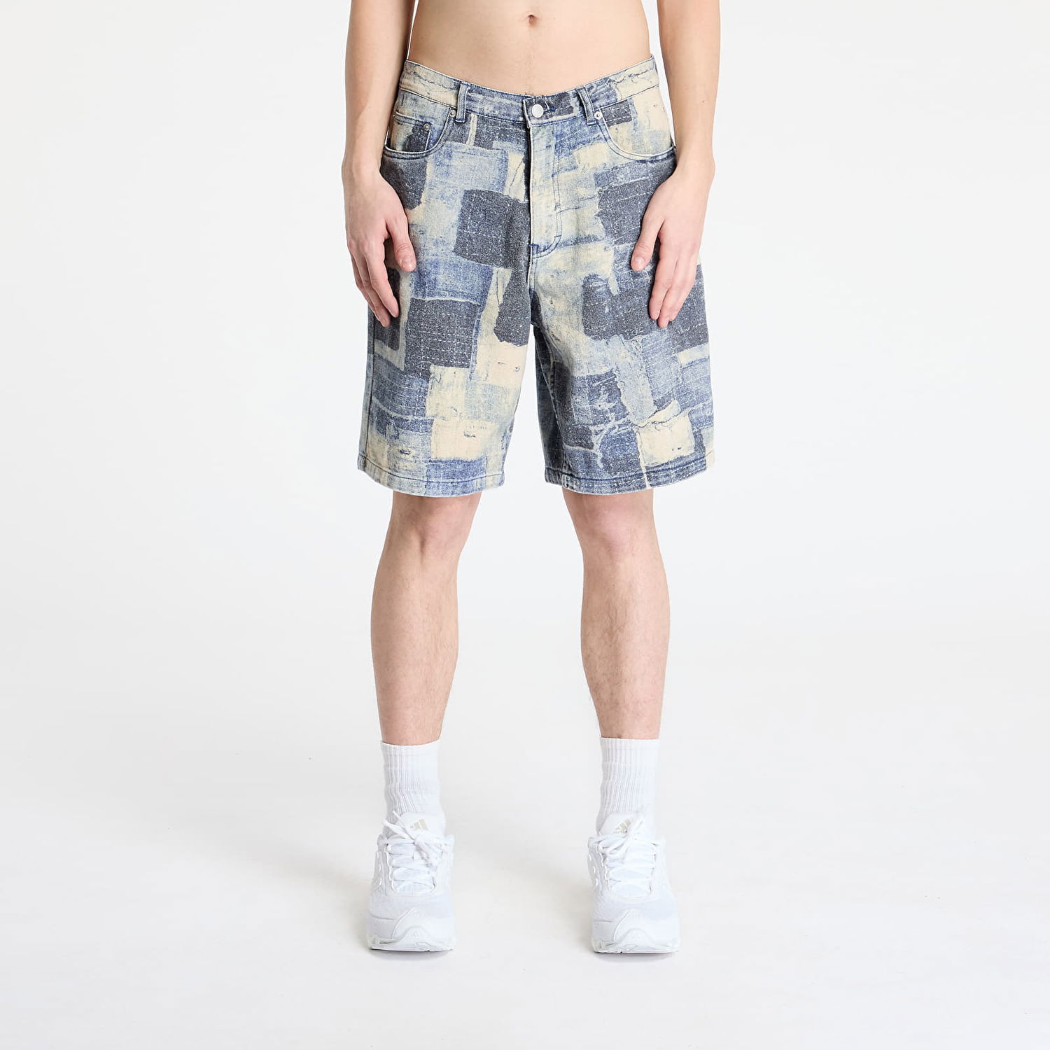 Šortky Pleasures Pleasures Boro Baggy Denim Shorts Modrá | P25SP032 INDIGO, 0
