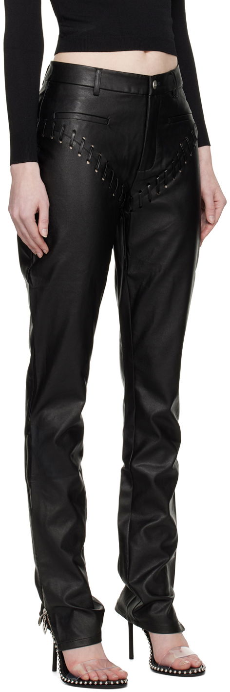 Nohavice Miaou Miaou Hannah Jewett Edition Faux-Leather Trousers Čierna | 1031PUBLK, 1