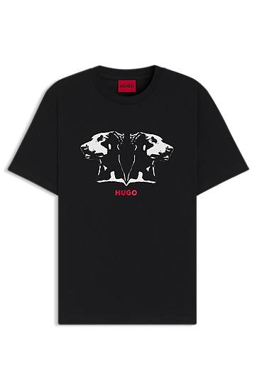 Tričko BOSS HUGO Dobermann Print T-Shirt Čierna | 50542734, 0