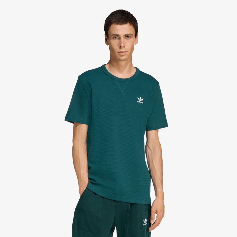 Tričko adidas Originals Essentials Waffle T-Shirt Zelené | JW3513