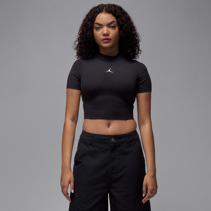 Crop Top Jordan Jordan Knit Crop Short Sleeve Top Čierna | HJ0083-010