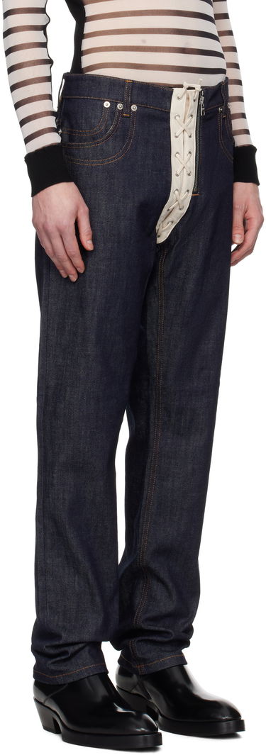 Džínsy Jean Paul Gaultier Jean Paul Gaultier 'The Contrasting Lace-Up Denim' Jeans Modrá | 25/33-F-JE162-D019-5568, 1