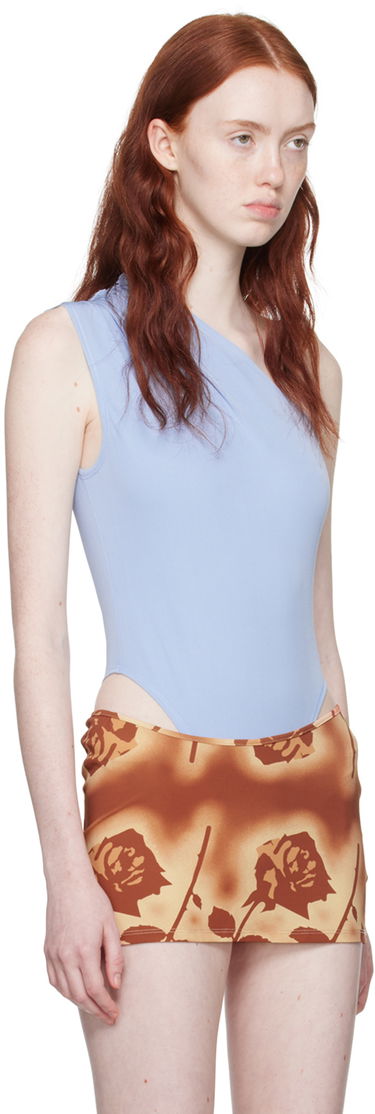 Body Miaou Miaou One Shoulder Thong Bodysuit Modrá | 6005VCJALL, 1