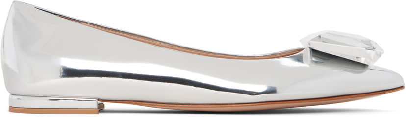 Tenisky a topánky Gianvito Rossi Metallic Crystal-Embellished Jaipur Ballerina Flats Metalická | G22131-05RIC-MET