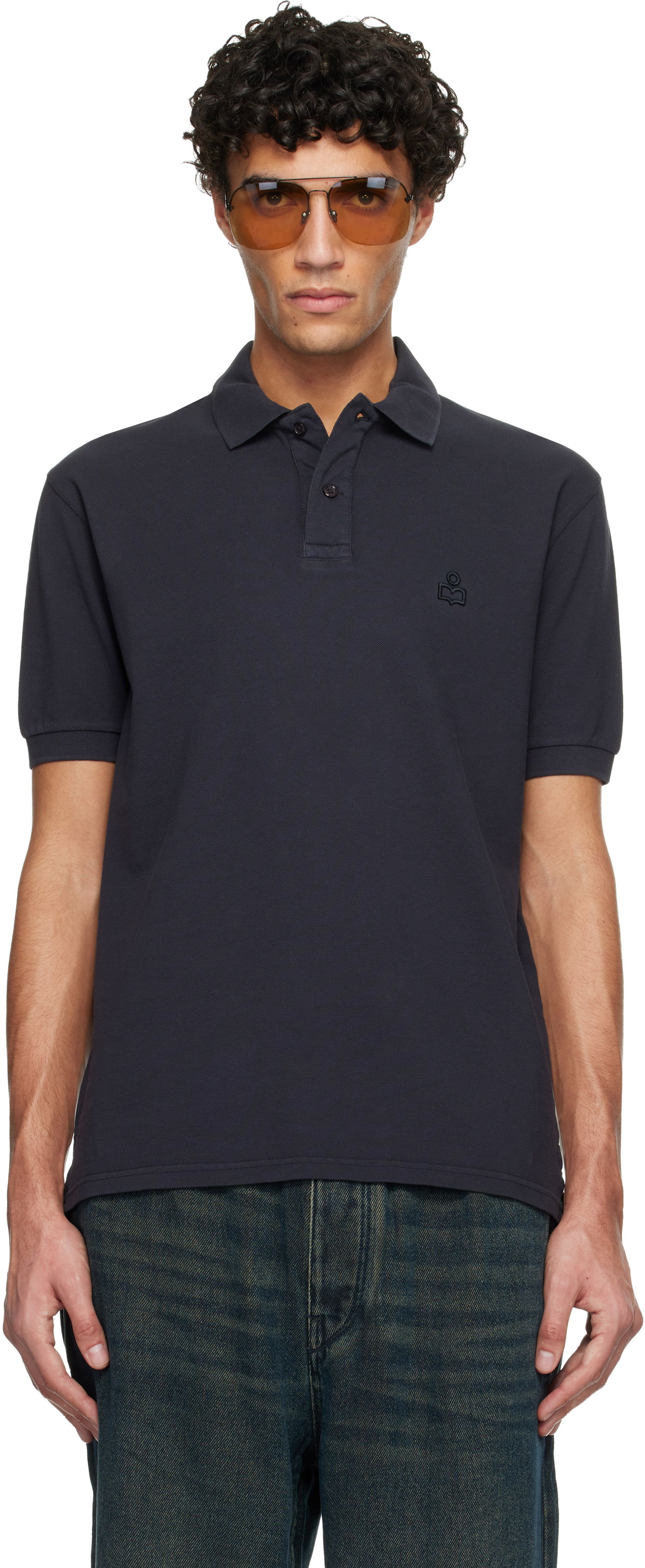 Polo tričko ISABEL MARANT Afko Polo Navy | PL0003HA-D1K02H, 0