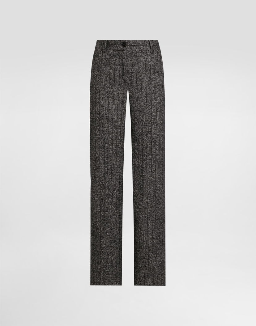 Nohavice Dolce & Gabbana Dolce & Gabbana Striped Wool Trousers Šedá | FTC31TFRZANS8051