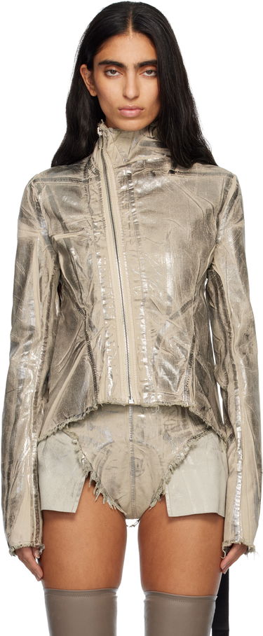 Bunda Rick Owens Concordians Naska Gary Metallic Crinkled Denim Jacket Metalická | DS02E7703 SDPF, 0