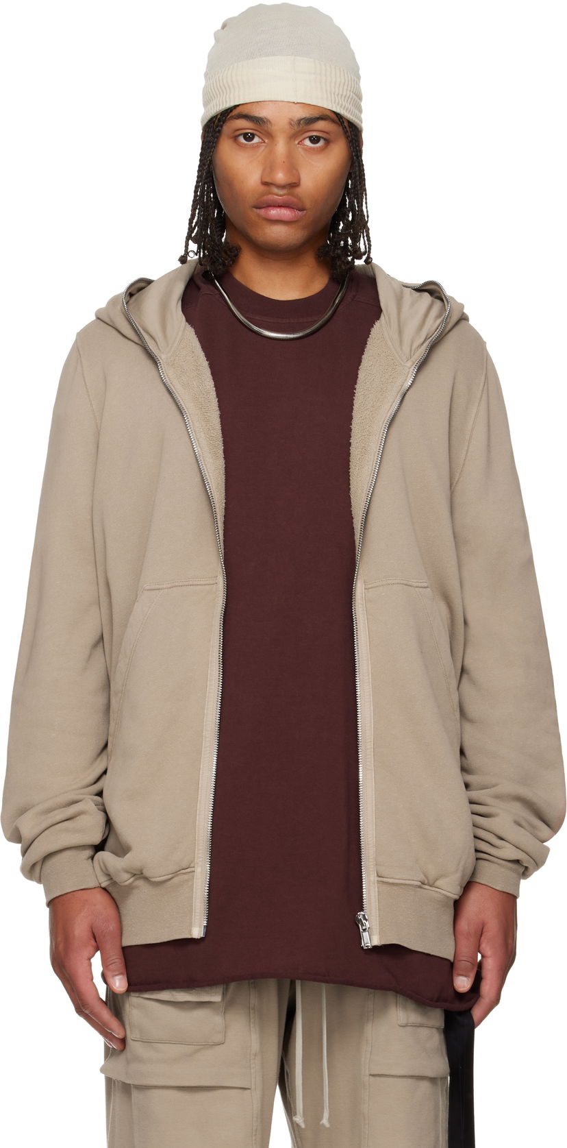 Mikina Rick Owens DRKSHDW Concordians Jumbo Hoodie Béžová | DU02E7283 FSL