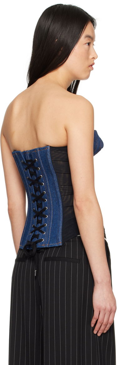Body Jean Paul Gaultier Jean Paul Gaultier 'The Bi-Material' Denim Corset Top Modrá | 25/33-F-ST022-D015-5500, 2