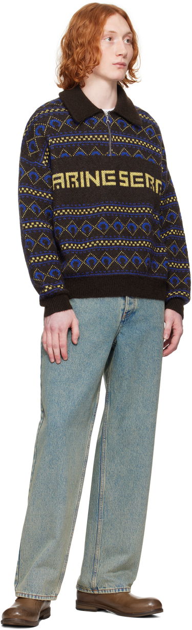 Sveter Marine Serre Marine Serre Jacquard Knit Sweater Hnedá | MTK022A CKNI0532, 3