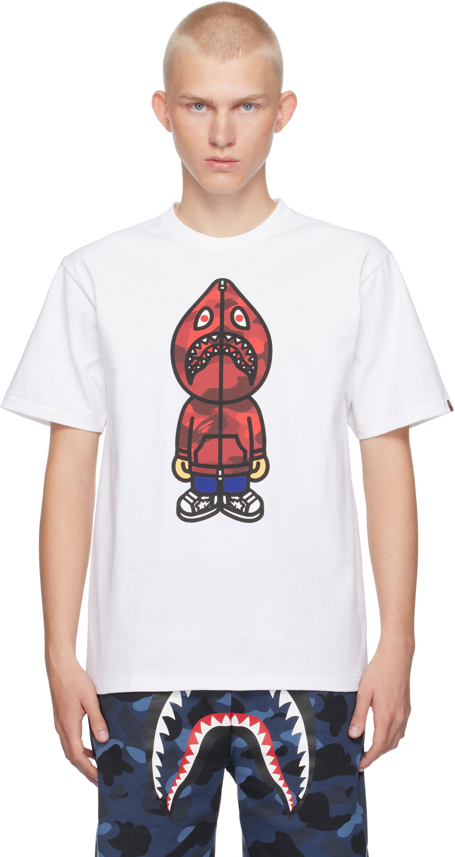 Tričko BAPE Shark Classic T-shirt Biela | 002TEK301006M, 0