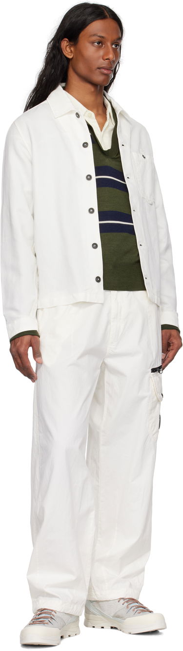 Košeľa C.P. Company C.P. Company Lens Cotton Linen Overshirt Biela | 18CMOS102A-006273G, 3