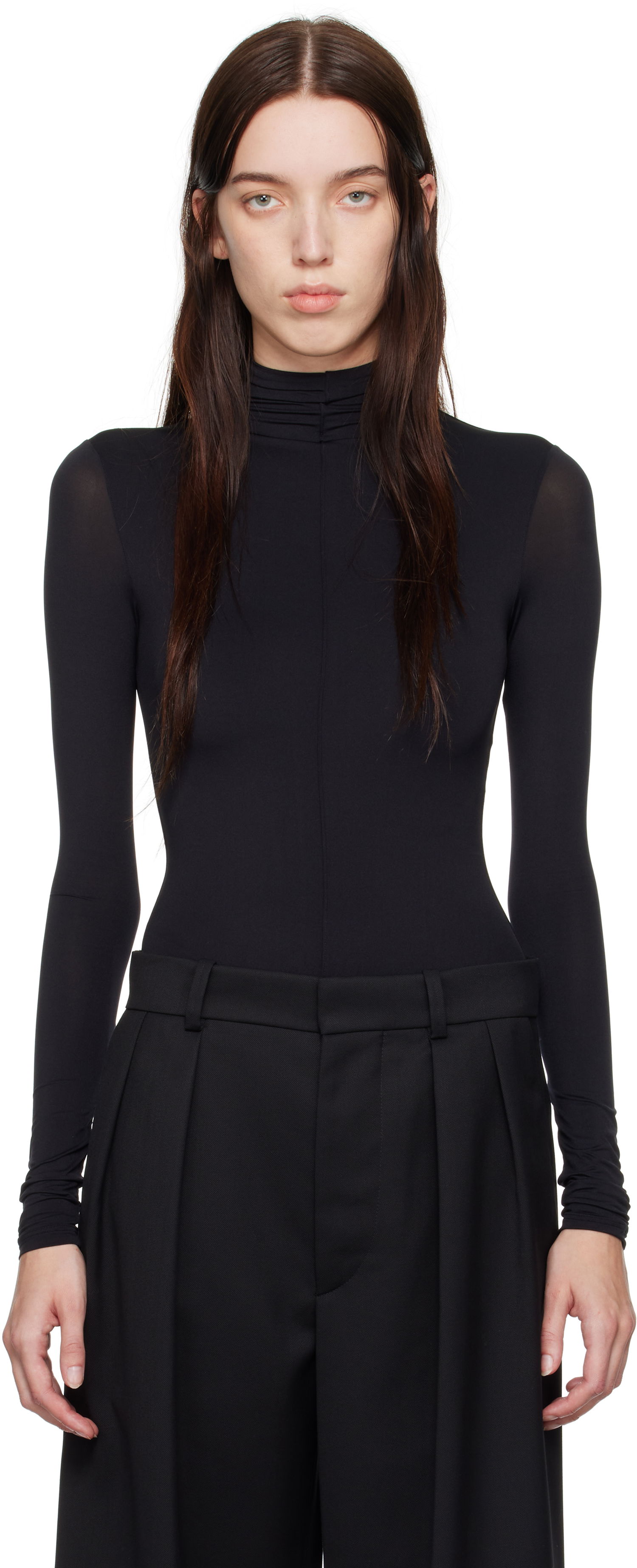 Body WARDROBE.NYC Long Sleeve Bodysuit Čierna | W1086R18JE, 0