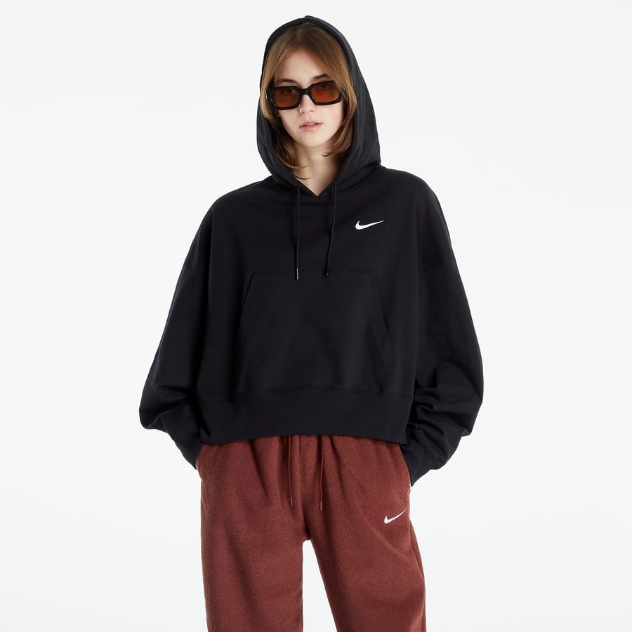 Mikina Nike NSW Oversized Jersey Pullover Hoodie Čierna | DM6417-010, 0