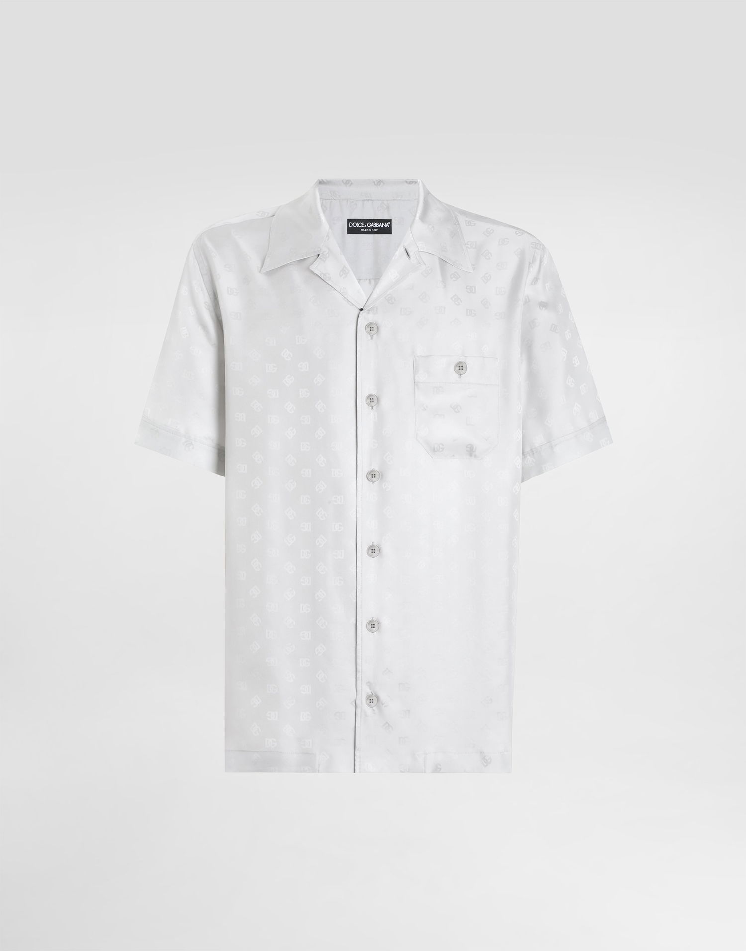 Košeľa Dolce & Gabbana Dolce & Gabbana DG Jacquard Logo Hawaii Shirt Biela | G5JH9TFJ1JYN4534, 0