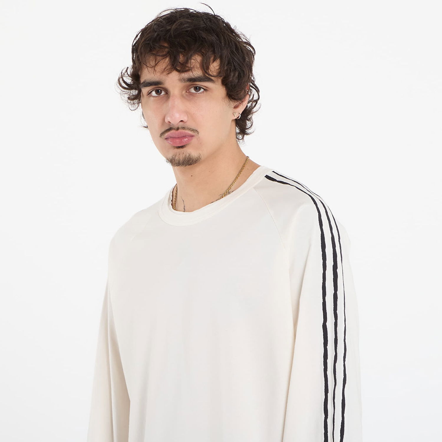 Tričko Y-3 Y-3 Raw Edge 3 Stripes Long Sleeve Top Biela | KS9747, 1