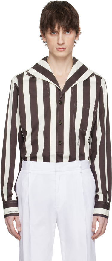 Košeľa Dolce & Gabbana Dolce&Gabbana Three-Button Long-Sleeved Shirt Hnedá | G5ND3TFSFOC, 0