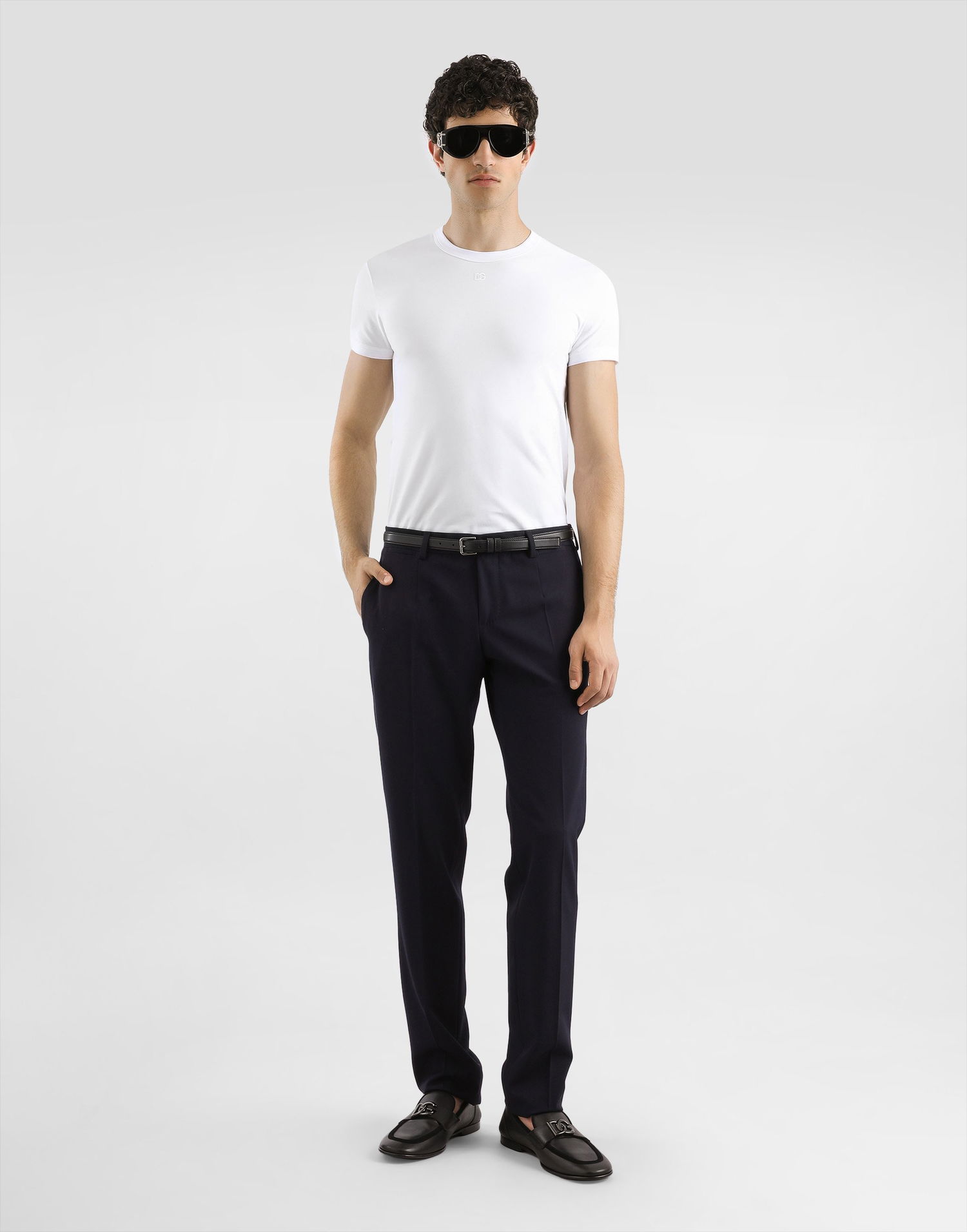 Nohavice Dolce & Gabbana Dolce & Gabbana Bi-Stretch Wool Canvas Trousers 54 Navy | GY7BMTFUBGBB0665, 1
