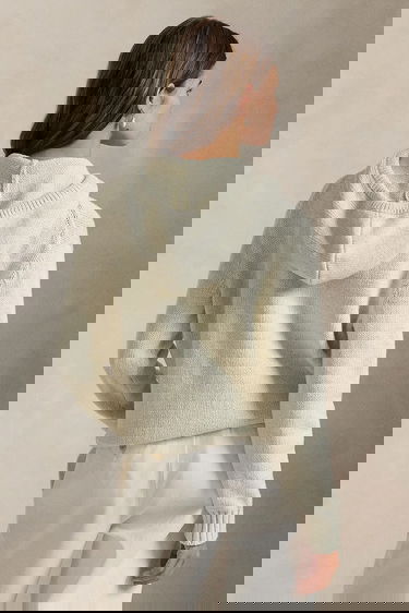 Mikina Polo by Ralph Lauren Polo Bear Duffle Coat Knit Hoodie with Linen Blend Biela | 211972802, 1