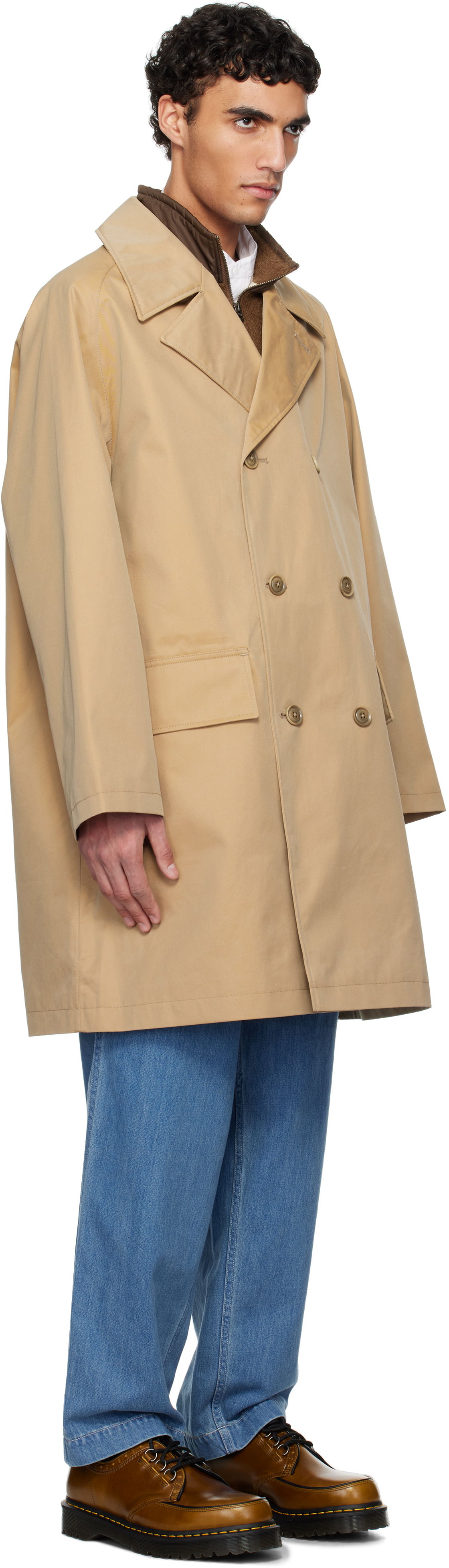 Kabáty NANAMICA Nanamica 2L GORE-TEX Double Breasted Coat Béžová | S25SB033U, 1