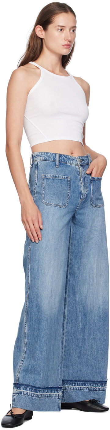 Džínsy rag & bone Rag & Bone Marina Wide Leg Jeans Modrá | WDD24F2641F2LI, 3