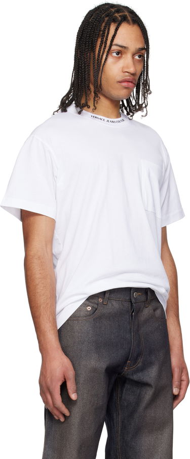 Tričko Versace Versace Jeans Couture Logo Collar Pocket T-Shirt Biela | E78GAHE03_ECJ00E, 1