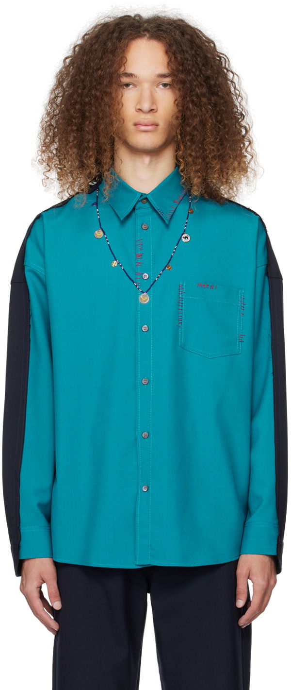 Košeľa Marni Contrast Shirt Modrá | CUMU0278QS TW839, 0