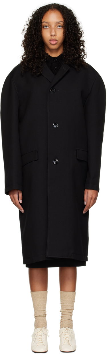 Kabáty LEMAIRE Lemaire Crombie Wool-Blend Long Coat Čierna | CO180 LF801, 0
