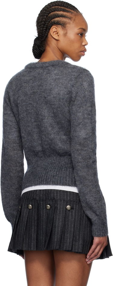 Sveter GANNI GANNI Light Mohair Tie Cardigan Šedá | K2411, 2