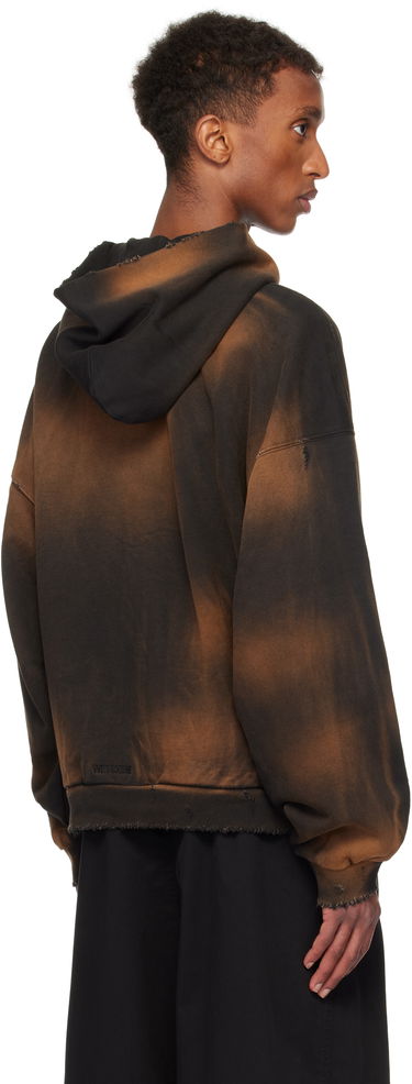 Mikina We11done We11done Distressed Zip-Up Hoodie Hnedá | WD-TJ3-24-833-U-BK, 2