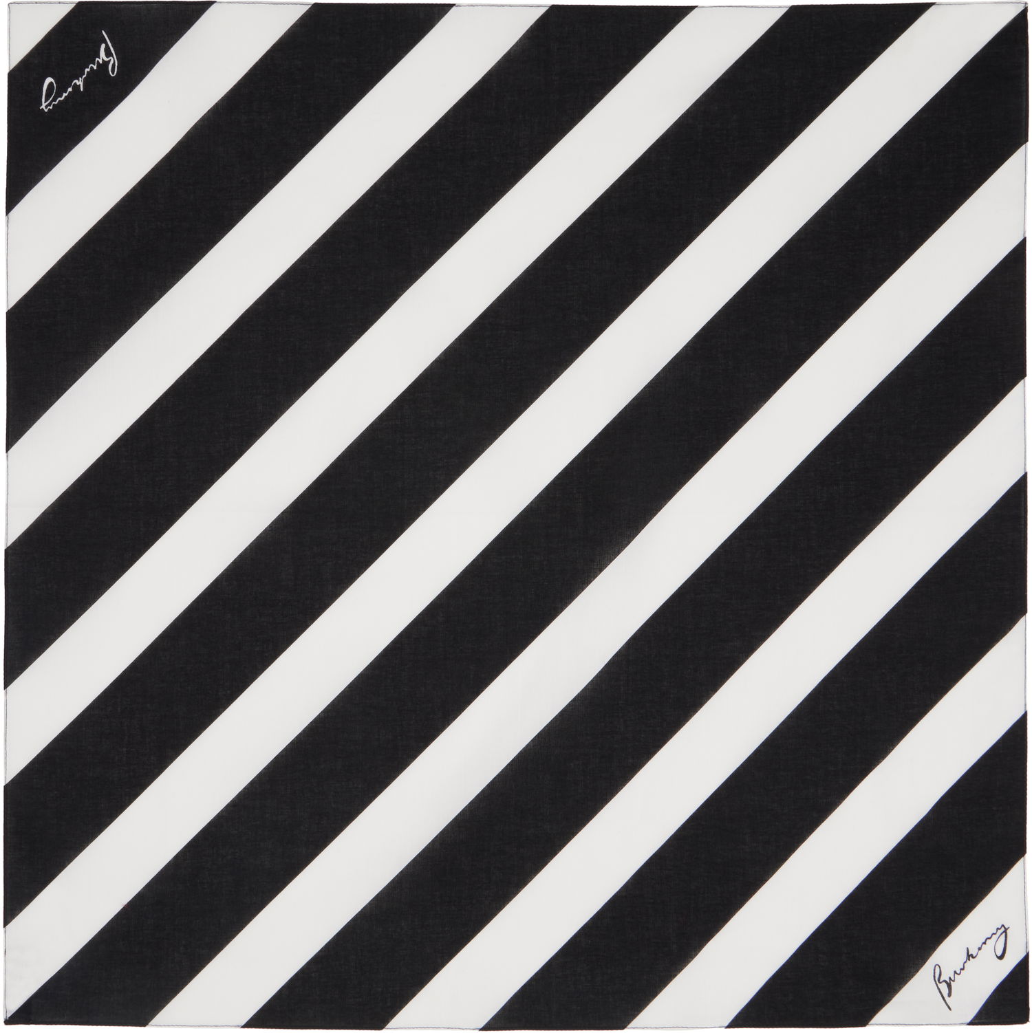 Šál Burberry Striped Cotton Scarf Čierna | 8101581, 0