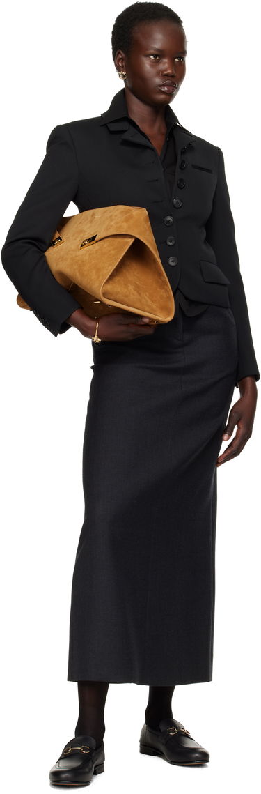 Kabelka FERRAGAMO Ferragamo Hug Suede Shoulder Bag Hnedá | 779242, 3