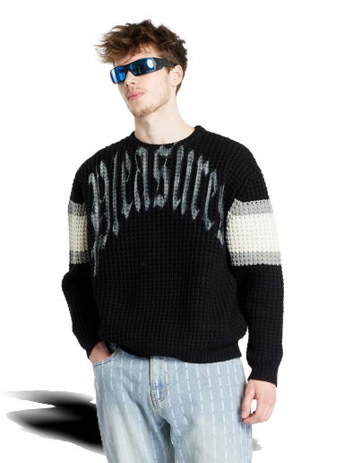 Sveter Pleasures Twitch Chunky Knit Crewneck Čierna | P23W002 BLACK