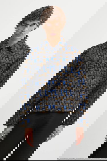 Sveter ADER ERROR Textured Geometric Knit Cardigan Rôznofarebný | BO01FWKT0706GR, 0