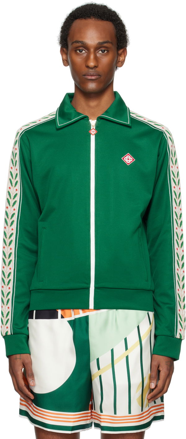 Bunda Casablanca Laurel Track Jacket Zelené | MPS24-JTP-175-01