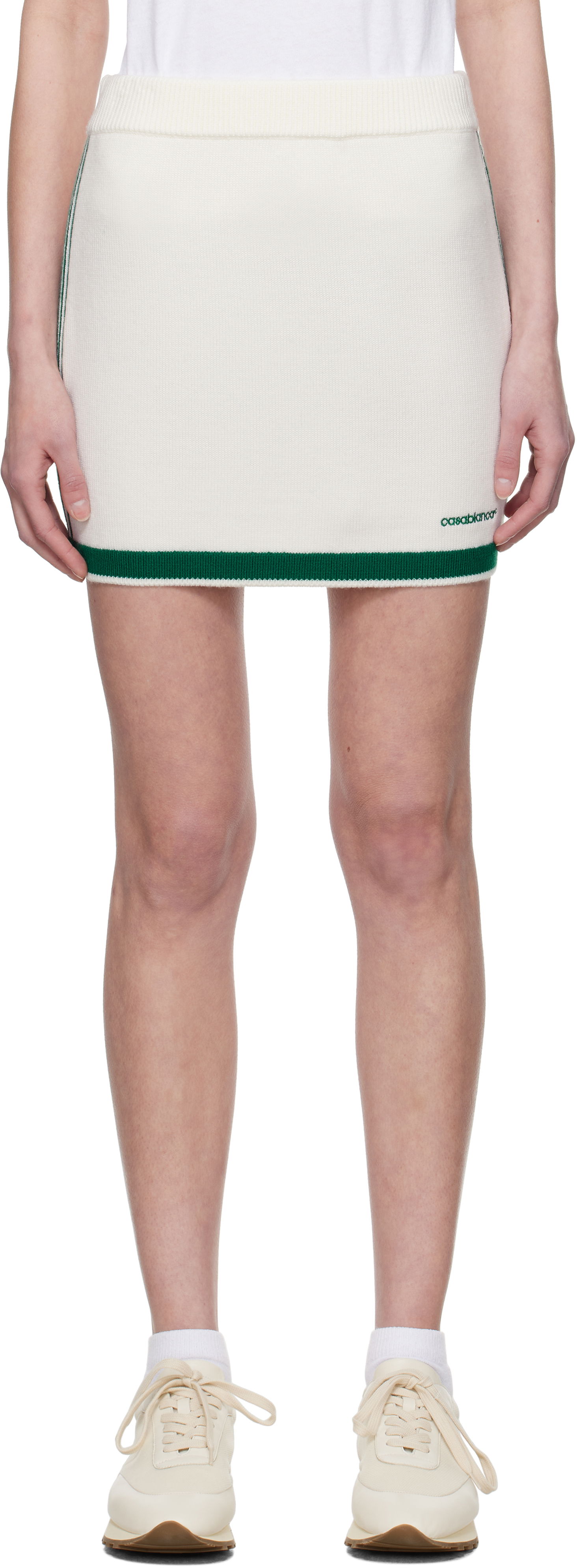Sukňa Casablanca Casablanca Knit Tennis Miniskirt Biela | WPS25-KW-857-01, 0