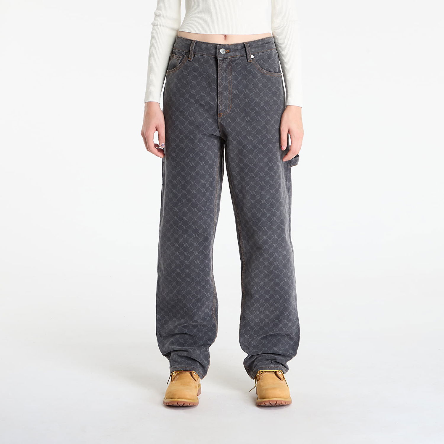 Džínsy DAILY PAPER Monogram Workwear Amba Jeans Šedá | 2523034, 0