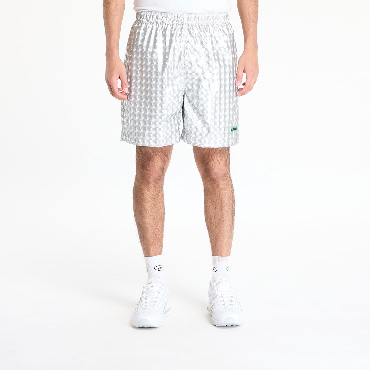 Šortky Pleasures PLEASURES Pulley Active Shorts Metalická | P25SU032 SILVER, 0