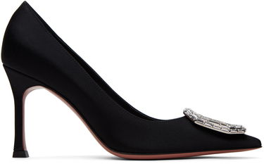 Tenisky a topánky Amina Muaddi Satin Pumps With Crystal Buckle Čierna | CAMELIA PUMP 90 SR SATIN, 0