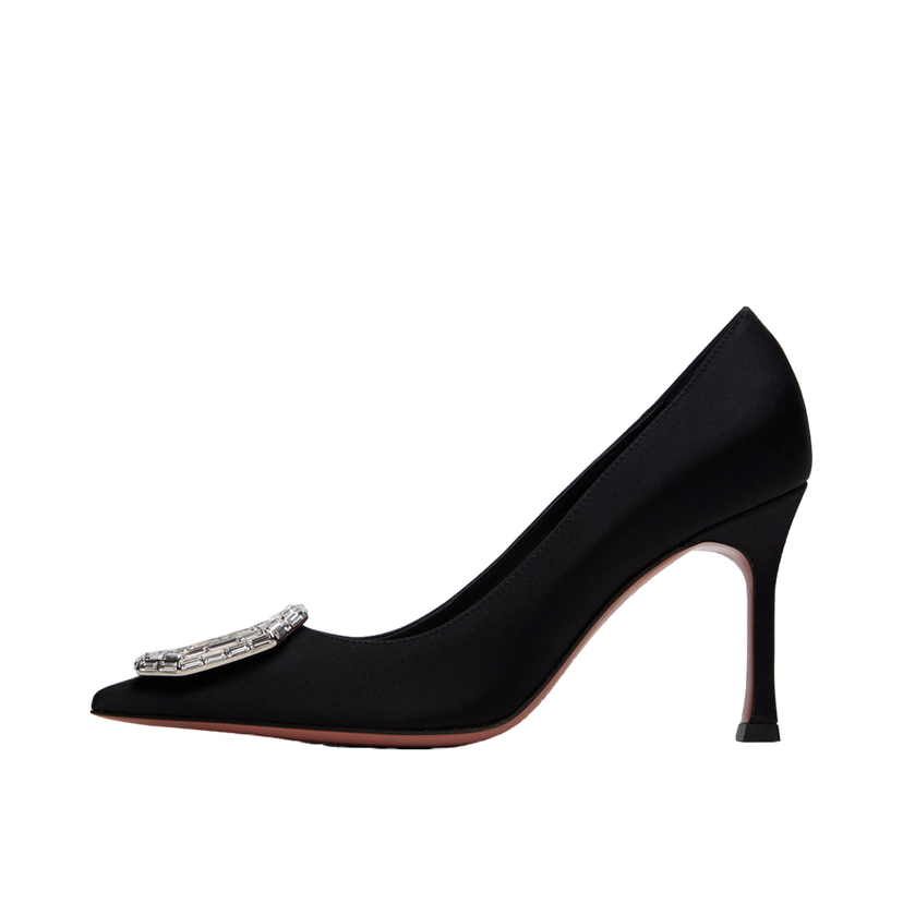 Tenisky a topánky Amina Muaddi Satin Pumps With Crystal Buckle Čierna | CAMELIA PUMP 90 SR SATIN