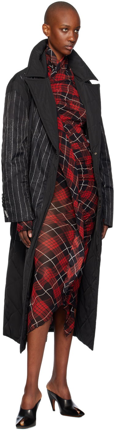 Trenčkot Jean Paul Gaultier Gaultier Pinstripe Long Coat Čierna | 24/31-F-MA020-C065-000001, 3