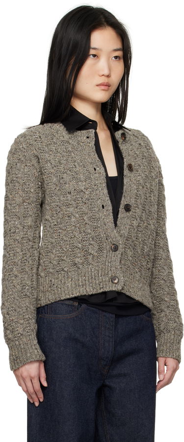 Sveter &Daughter &Daughter Donegal Cable Knit Cardigan Šedá | F2202M, 1