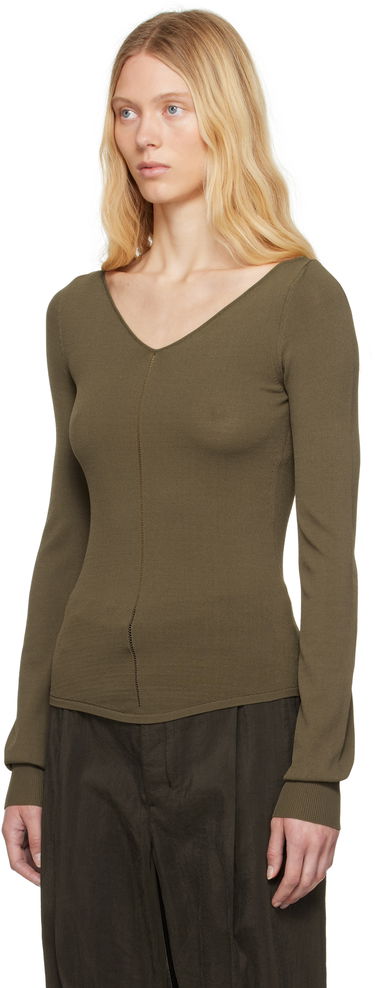 Sveter LEMAIRE Lemaire Wide V-Neck Top Zelené | TO1362 LK1038, 3